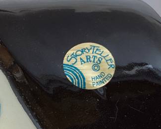 STORY TELLER ARTS HAND PAINTED COWBOY BOOT VASE