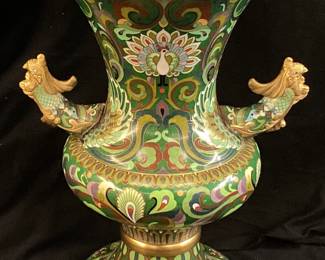 CLOISONNÉ VASE, 14’’ H & 9.5’’ W 