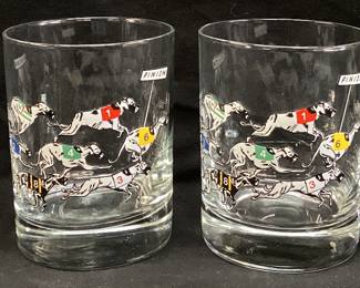 SET OF 4 VTG. RACING GREYHOUND GLASSES