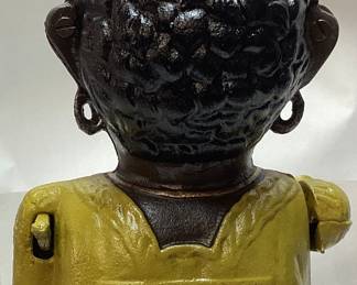 T.E. STEVENS DINAH CAST IRON MECHANICAL BANK,