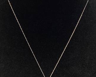 14KT WHITE GOLD DIAMOND JOURNEY PENDANT w 10KT CHAIN