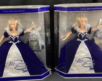 (2) 1999 MILLENNIUM PRINCESS BARBIE DOLL