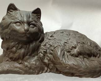 CAST IRON CAT DOORSTOP, 10’’ L