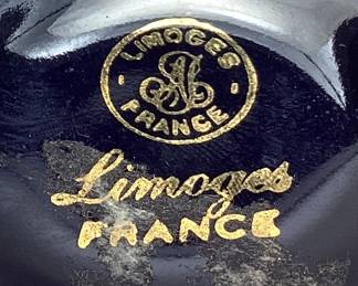 LIMOGES, FRANCE COBALT BLUE & GILT TRINKET BOX