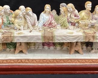 HAND DECORATED LAST SUPPER FIGURINE, 14’’ W
