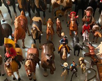 Lots of Vintage Plastic Horses and Western Riders