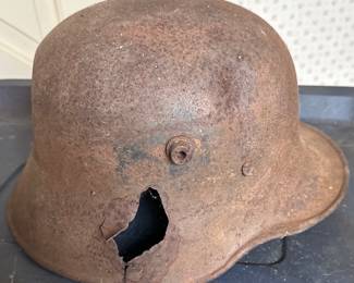 Helmet on Trench Art