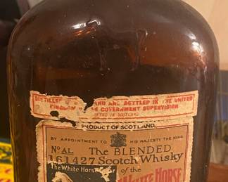 Paper Label White Horse Cellar Whiskey Bottle