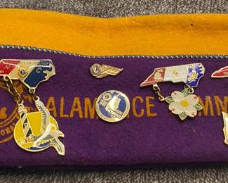 Vintage Lions Club Hat with Insignia from Alamance County