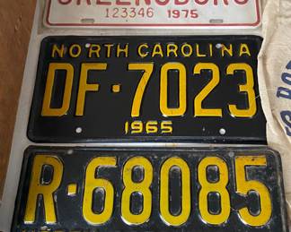 1955 and 1965 North Carolina License Plates