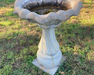 Birdbath in the back yard
