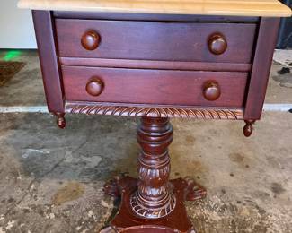 This gorgeous antique table has a marble top in wonderful condition.