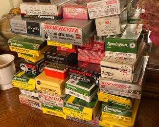 There’s dozens and dozens of boxes of ammunition for sale.