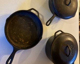 There’s probably at least six or seven iron skillets.