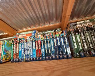 A FULL SHED OF BOOKS AND MAGAZINES. 