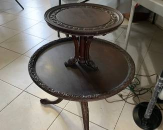 Vintage 19th Century dark tone Wood - 2 tier