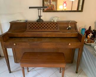Acoustic Upright Piano and bench