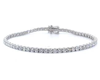 Classic 5 Carat Diamond Tennis Bracelet in 14k White Gold