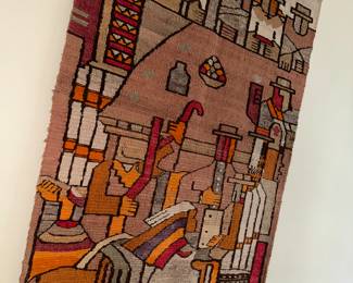 Mexican / Peruvian ? handwoven Tapestry / Rug 46” wide x 66” tall (Saw similar on Liveauctioneers for $1000+... oh my, make an offer)