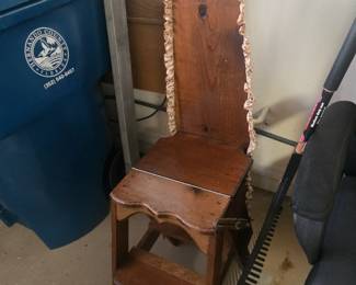 Antique step stool and Ironing board