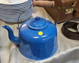 BLUE ENAMELWARE COFFEE POT