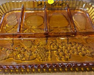 AMBER DIVIDED DISH
