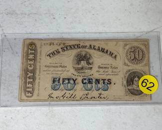 STATE OF ALABAMA FIFTY CENTS CERTIFICATE