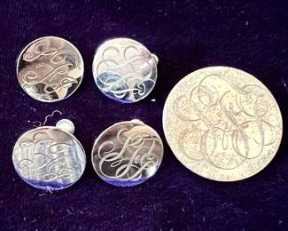 Sterling silver earrings and pin