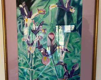 Framed watercolor signed by "RM"