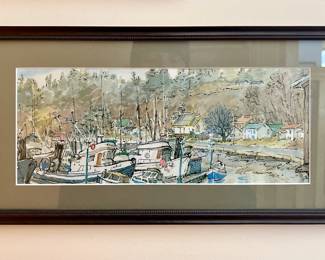 Framed unsigned watercolor