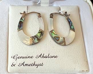 Abalone and Amethyst earrings