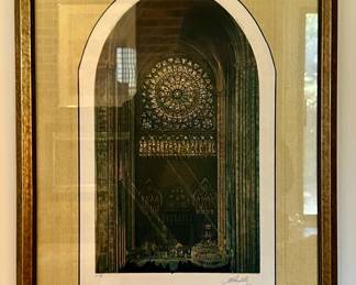 Framed lithograph numbered and signed by M. Gretelly (#54/250)