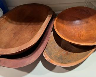 Wood serving bowls