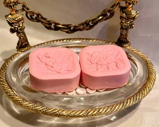 Vintage brass soapdish