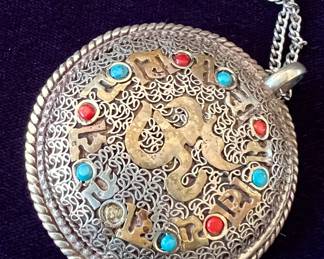 Tibetan 2-sided pendant
