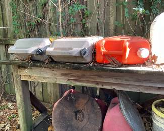 Outside around man cave in back yard 