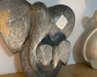 Stone carved elephant with baby