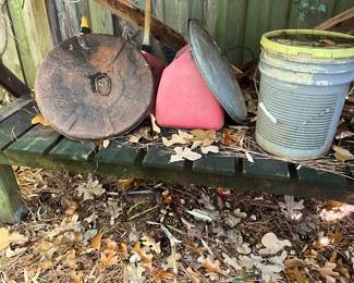 Outside around man cave in back yard 