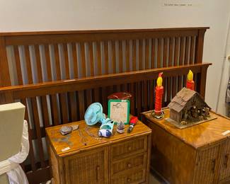 2 bamboo chests - vintage Christmas 