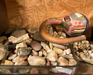 Lots of collected rocks 