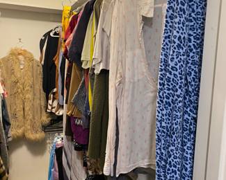 Women’s Clothing in bedroom closet 