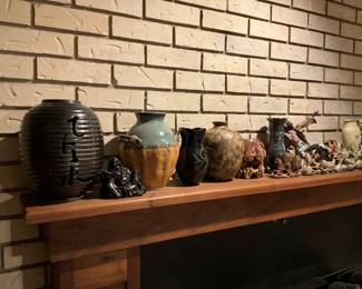 Mantle items in family room 