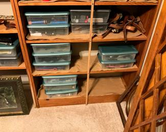 More green plastic containers 