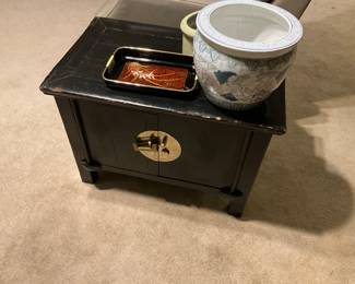 Front of table - decor items 