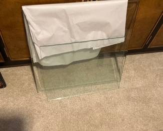 Two very heavy pieces of glass - excellent condition - different sizes 