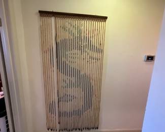 Hanging rope & beads for a doorway with scene 