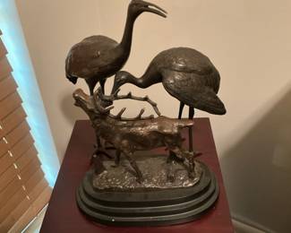 Metal collectibles in entry foyer