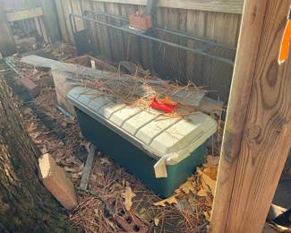 Outside around man cave in back yard 