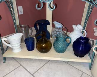 Vintage Fenton, Hobnail, Milk Glass Pitchers