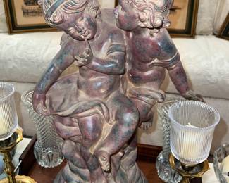 Vintage ceramic cherub sculpture